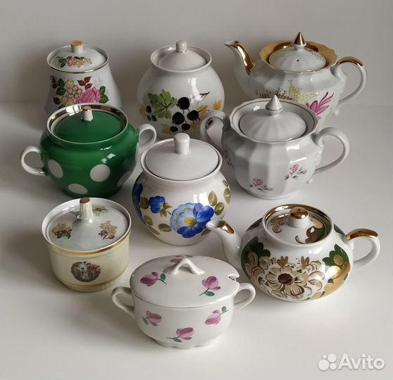 Винтажные сахарницы, чайники, соусница