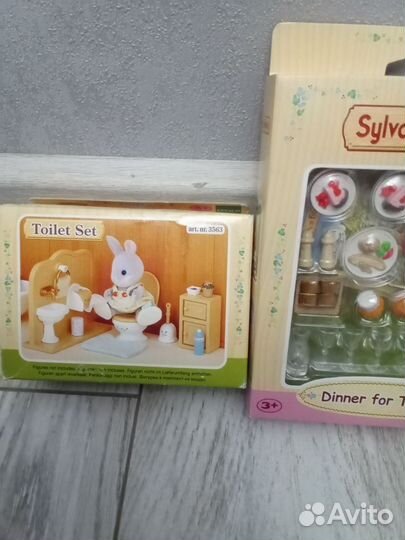 Sylvanian families доктор, посуда, туалет, кровать