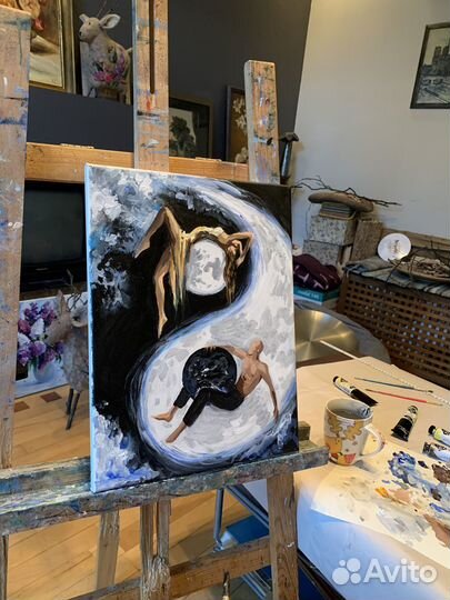 Картина «Инь Ян» холст масло 40х30