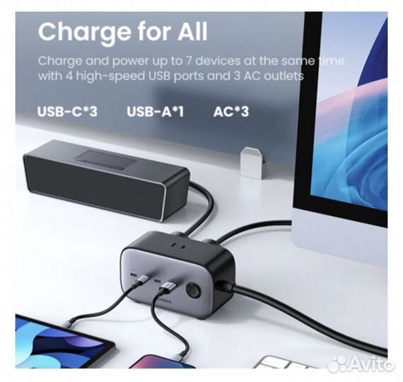Зарядное устройство Ugreen CD270 Gan 100W