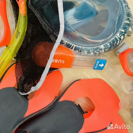 Ласты 43-47 и маски дecatlon для снорклинга