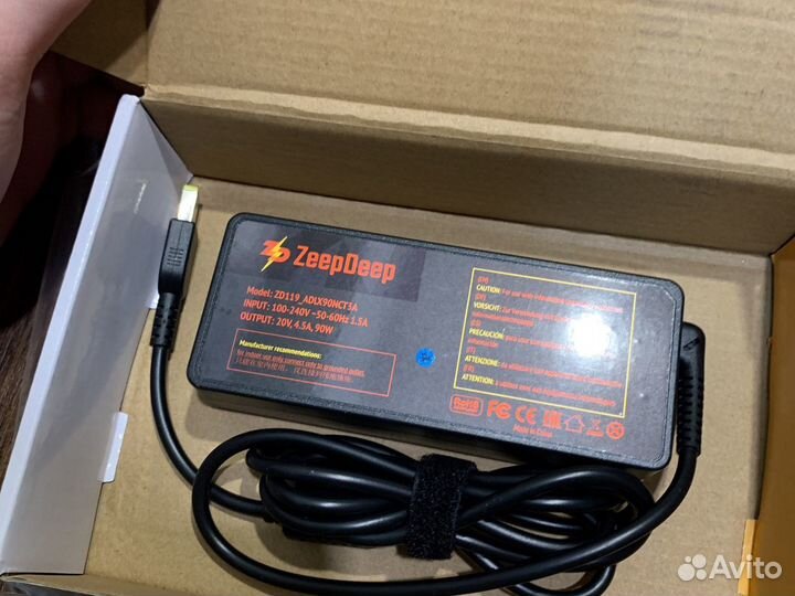 Новый блок питания Lenovo 20v 4.5a прямоугольный