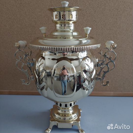 Самовар угольный с фигурными ручками 5 литров