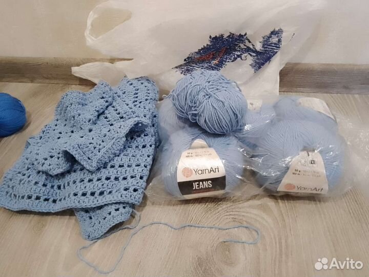 Большой пакет хорошей пряжи и спиц