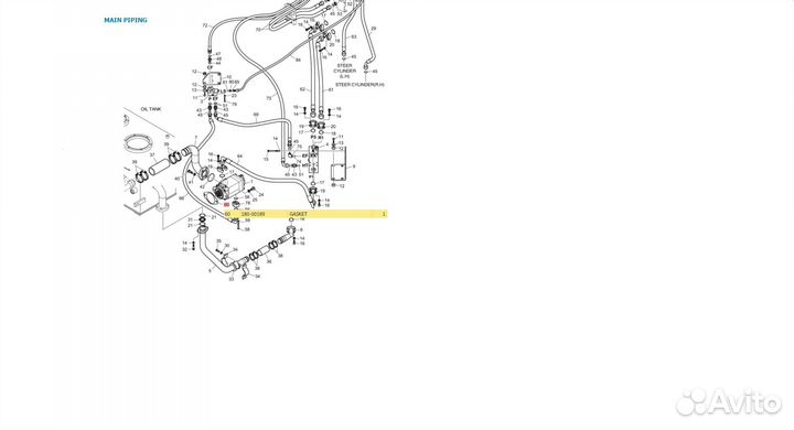 Прокладка гидравлического насоса doosan 180-00189