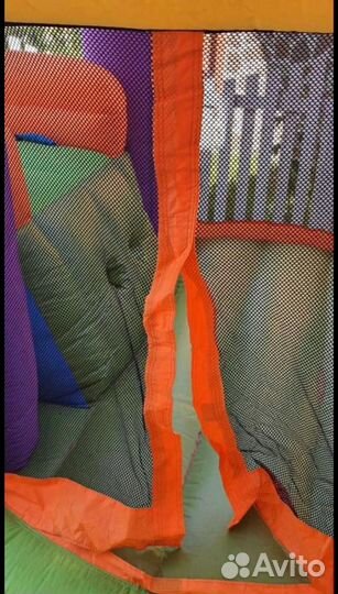 Детский надувной батут с горкой