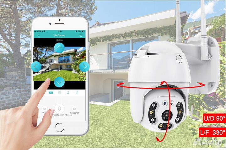 Топ видеонаблюдение 4G поворотная камера 3мп 5мп У