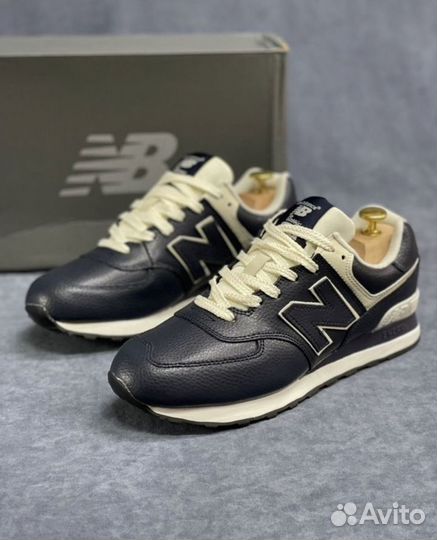 Кроссовки new balance 574 кожаные