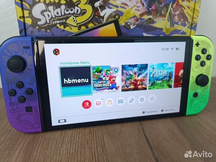 Прошитый Nintendo Switch Oled Splatoon 64+128Gb