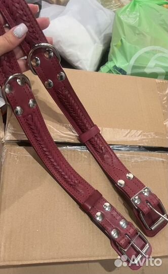 Ошейник для крупной собаки кожаный