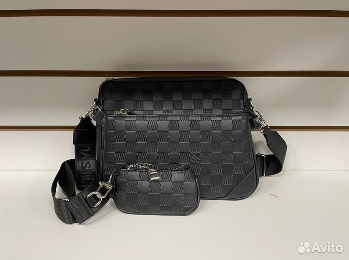 Рюкзак мужской кожаный Louis vuitton + Сумка