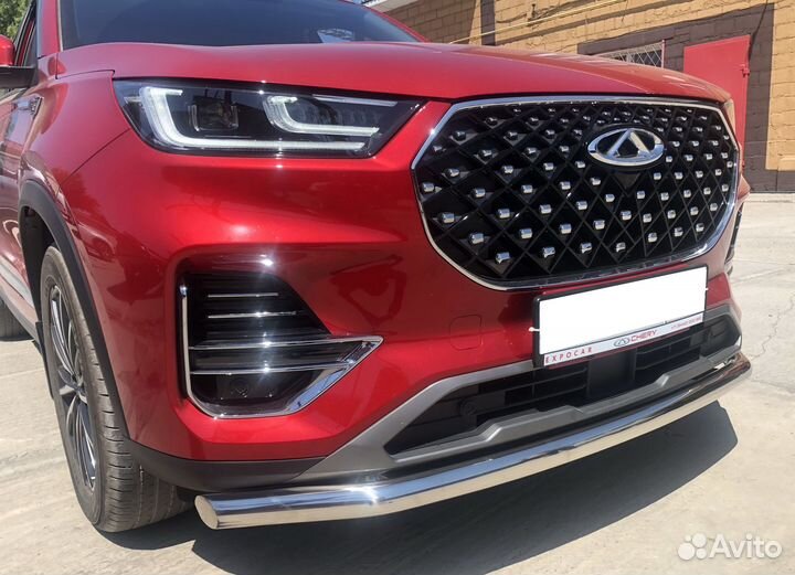 Защита переднего бампера на Chery Tiggo 8 Pro 2021