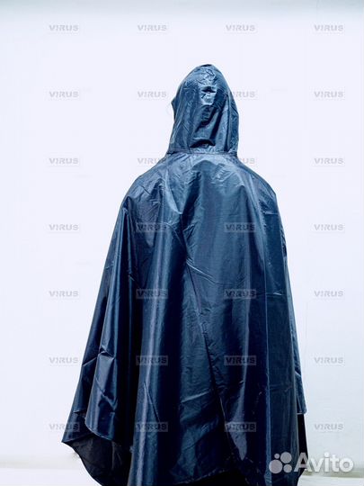 Плащ дождевик синий на электровелосипед