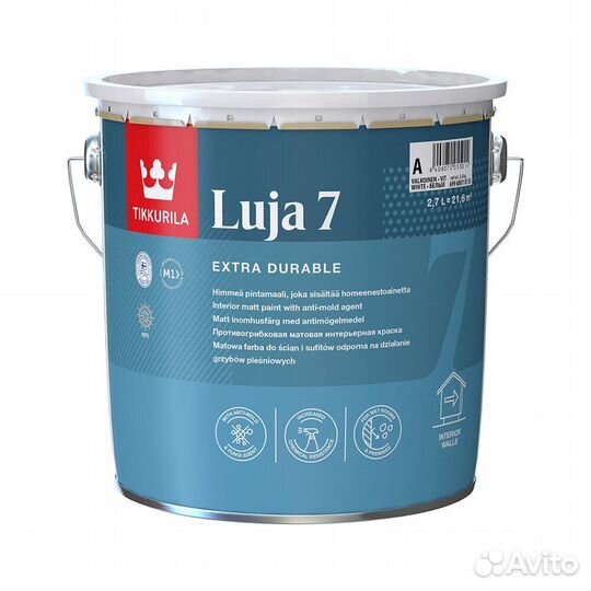 Краска моющаяся Tikkurila Luja Extra матовая база