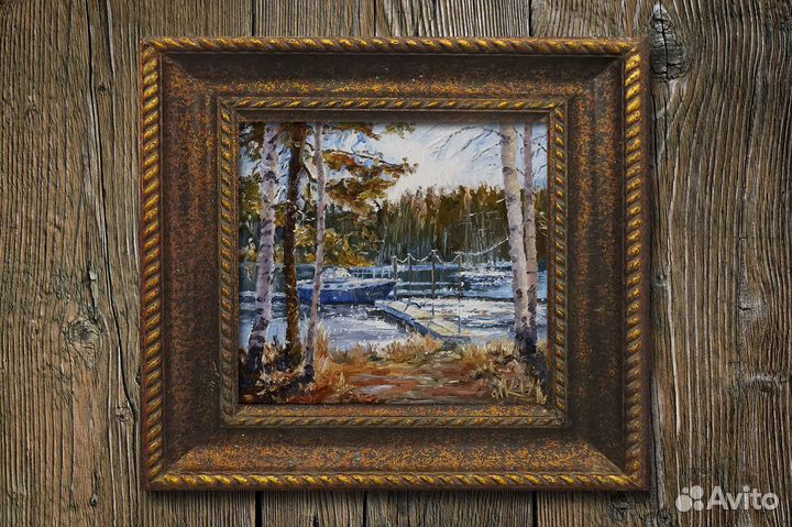 Картина пейзаж На заливе 19,5х21