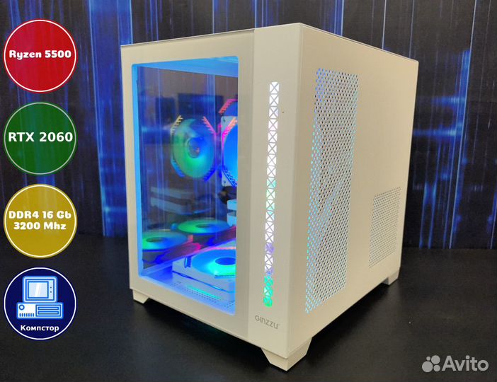 Сборка игрового пк AMD5500-RTX2060-16DDR4-WKX5-A520