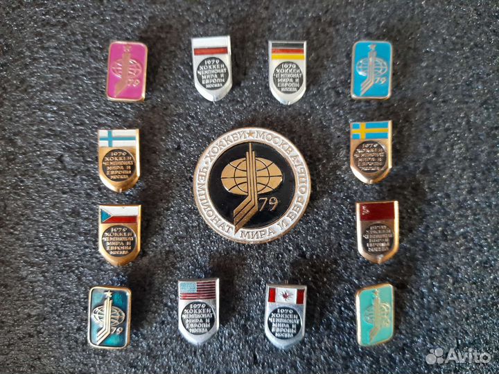 Значок хоккей чемпионат мира 1979 год