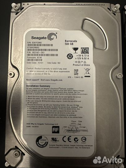 Жесткий диск Seagate Barracuda 500gb и 7200.11