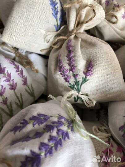 Льняные мешочки саше с лавандой