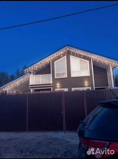 Подсветка домов гирляндой, гибким неоном