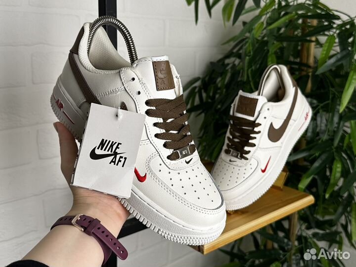 Кроссовки мужские Nike Air Force 1 41-46 бежевые