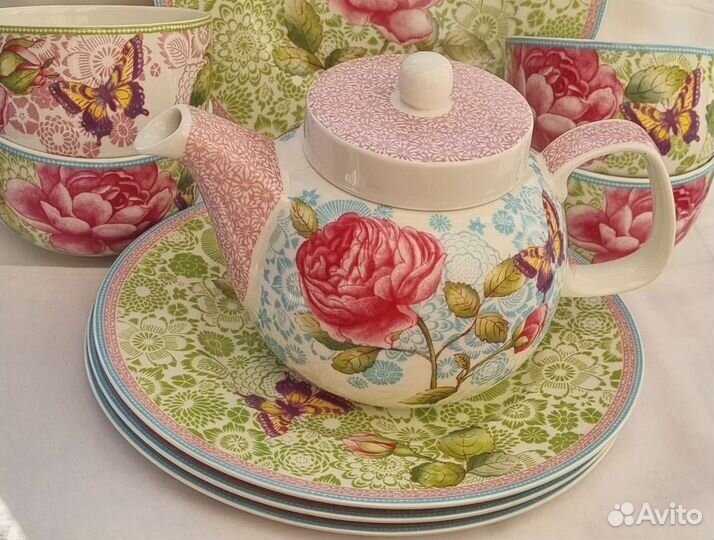 Сервиз чайный набор посуды Виллерой чайник пиала