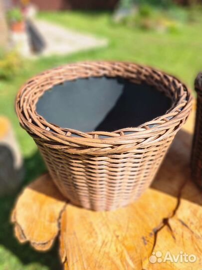 Кашпо из искусственного ротанга 12 литров
