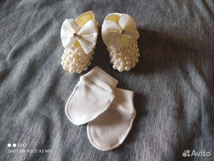 Пинетки и повязка на голову