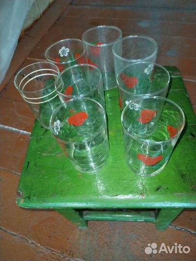 Стеклянные стаканы с рисунком