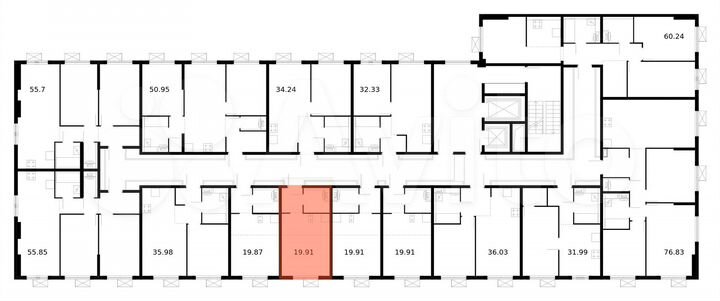 Квартира-студия, 19,9 м², 5/17 эт.