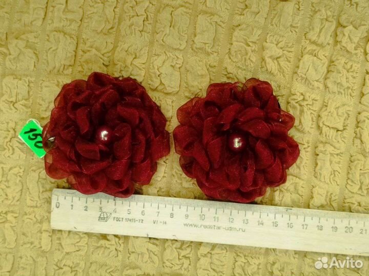 Бордовые школьные банты