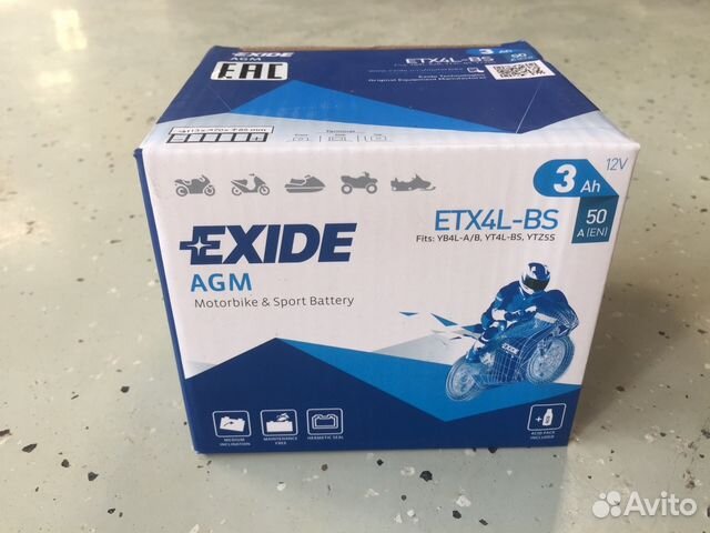 Аккумулятор ETX4L-BS Exide