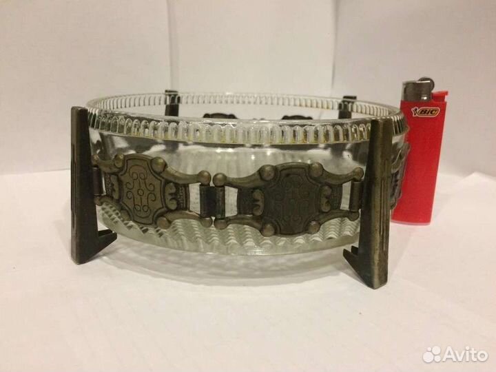 Конфетница СССР 50 е года стекло в латуни