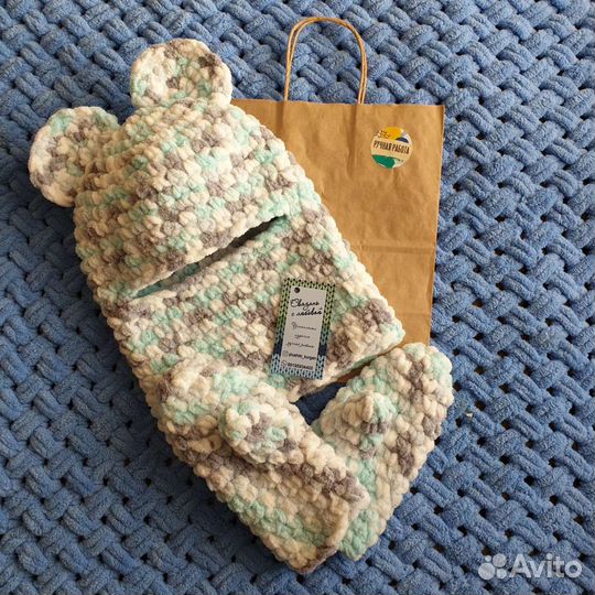 Варежки вязаные новые тёплые