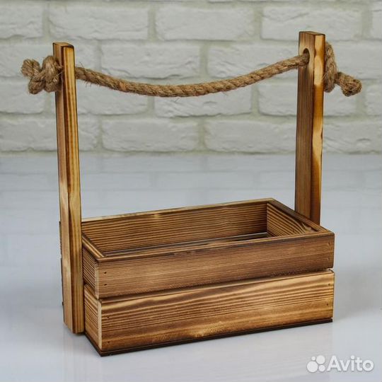 Набор кашпо деревянных 3 в 1 (30.5x18.5x35 25.5x15