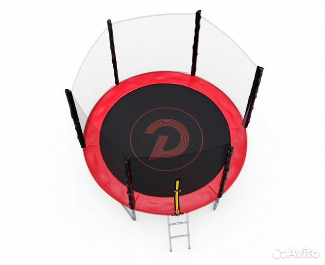 Батут с сеткой DFC pelpo 8 ft с лестницей RED