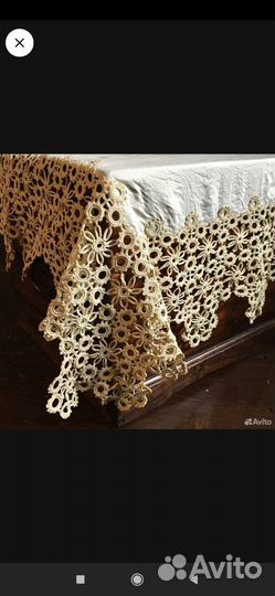 Антикварная скатерть накомодник до 1917