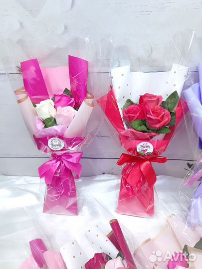 Букеты роз из мыла