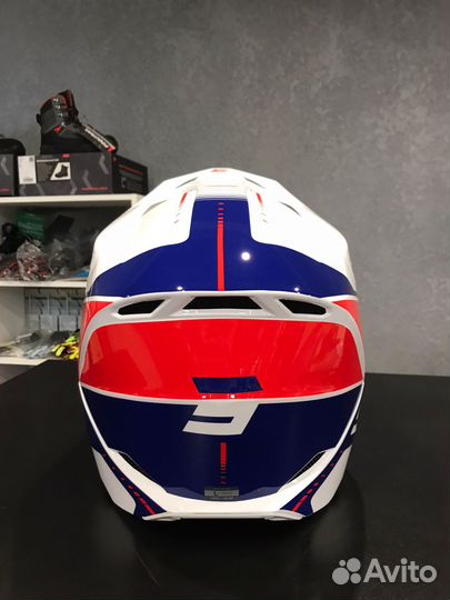 Шлем кроссовый shot furios peak (синий/белый/красн