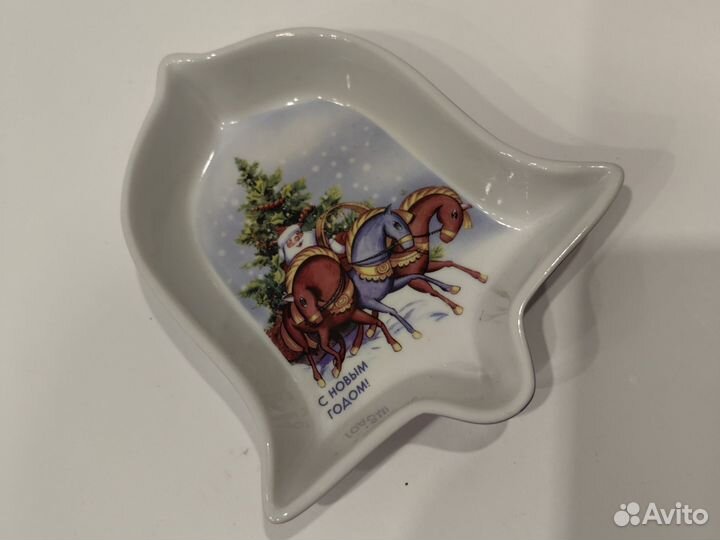 Тарелка Блюдо Сувенир новогодний Новая