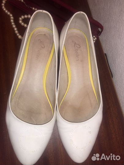 2 Туфли натуральня кожа белые