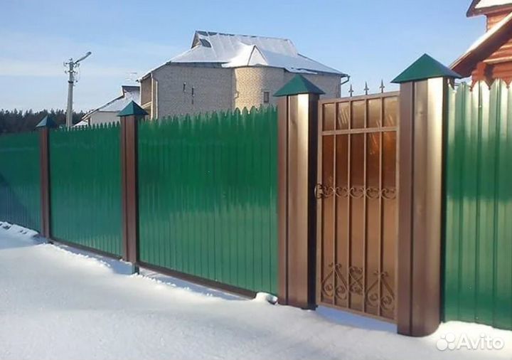 Забор из профнастила работа по договору быстро