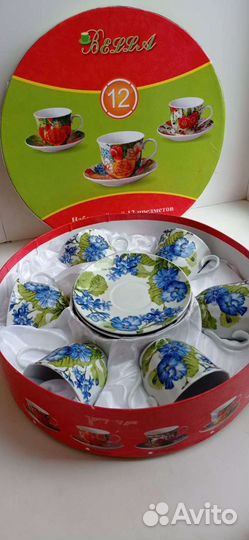 Сервизы чайные, посуда хрусталь