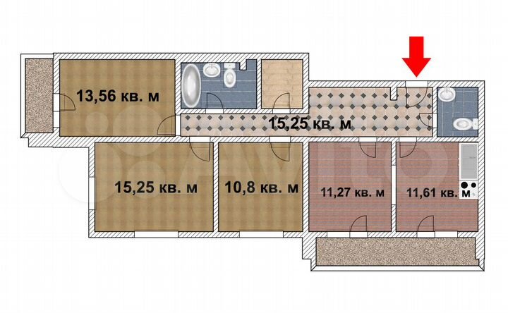 3-к. квартира, 91 м², 10/25 эт.