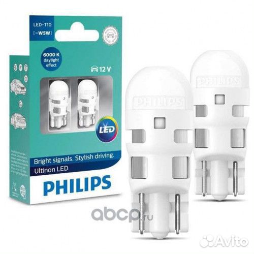 Philips 11961ulwx2 К-т ламп Philips LED W5W 6000K