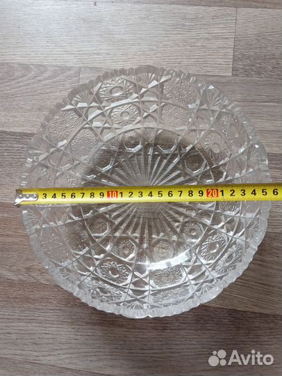 Большая салатница СССР хрусталь