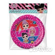 Тарелки набор LOL Surprice, бумажные 18 см, 8 шт/у
