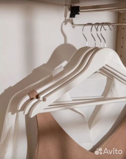 Вешалки плечики деревянные IKEA белые
