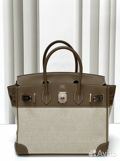 Сумка Hermes birkin 30 Swift and Toile Quadrille