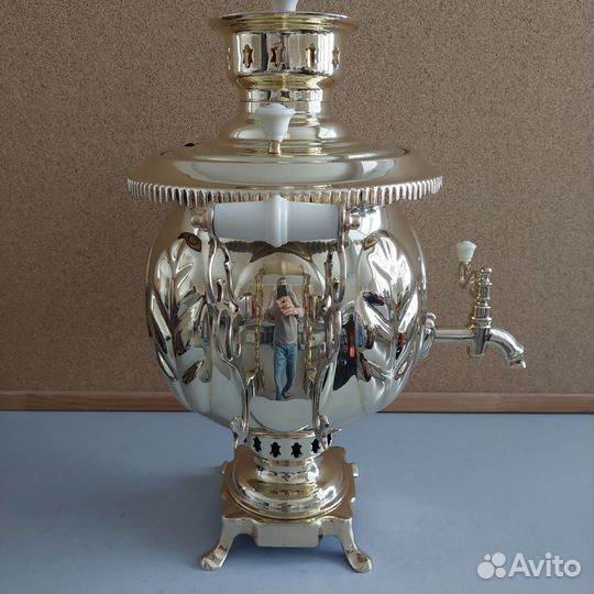 Самовар угольный с фигурными ручками 5 литров